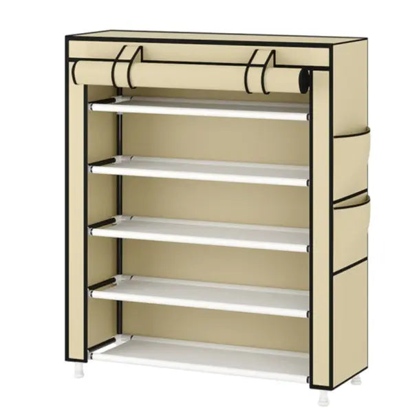 10 Tier Shoe Rack 9 Grids withDustproof Cover, Adjustable Standing Shelf,High Storage Rack