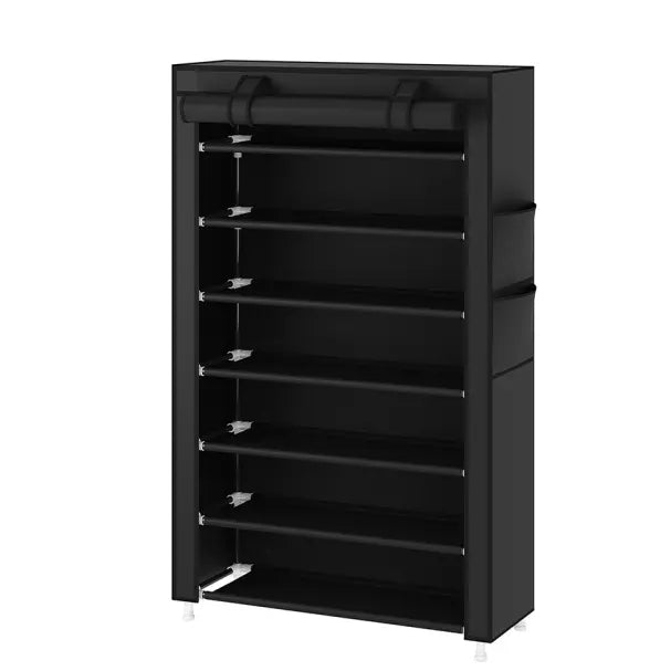 10 Tier Shoe Rack 9 Grids withDustproof Cover, Adjustable Standing Shelf,High Storage Rack