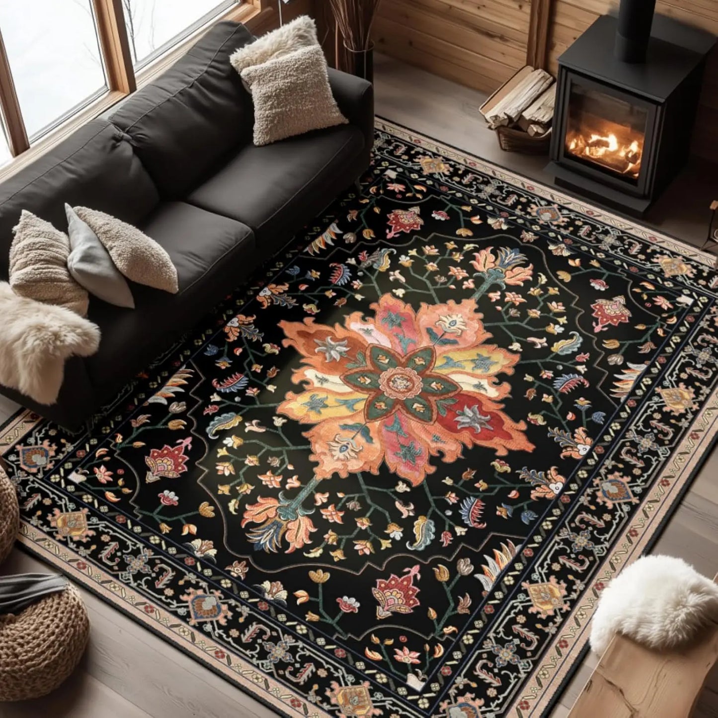 Western-style washable rug