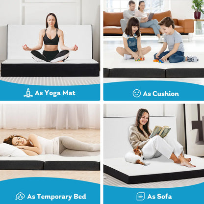 Triple-fold memory foam mattress