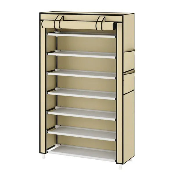 10 Tier Shoe Rack 9 Grids withDustproof Cover, Adjustable Standing Shelf,High Storage Rack