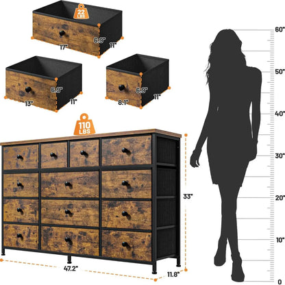 16Deep Drawers Tall Dresser SpaceSaving Vertical Furniture