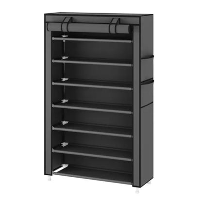 10 Tier Shoe Rack 9 Grids withDustproof Cover, Adjustable Standing Shelf,High Storage Rack