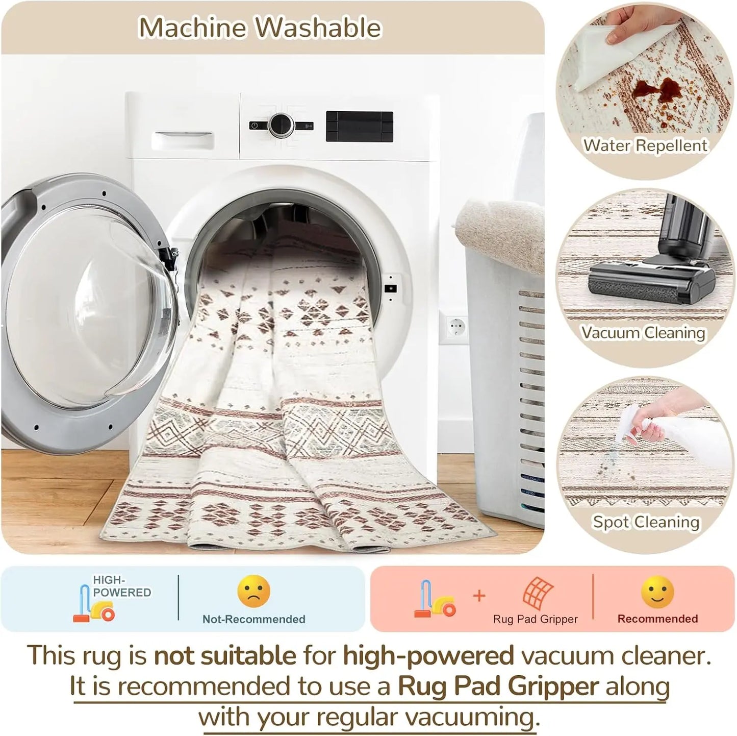 Western-style washable rug