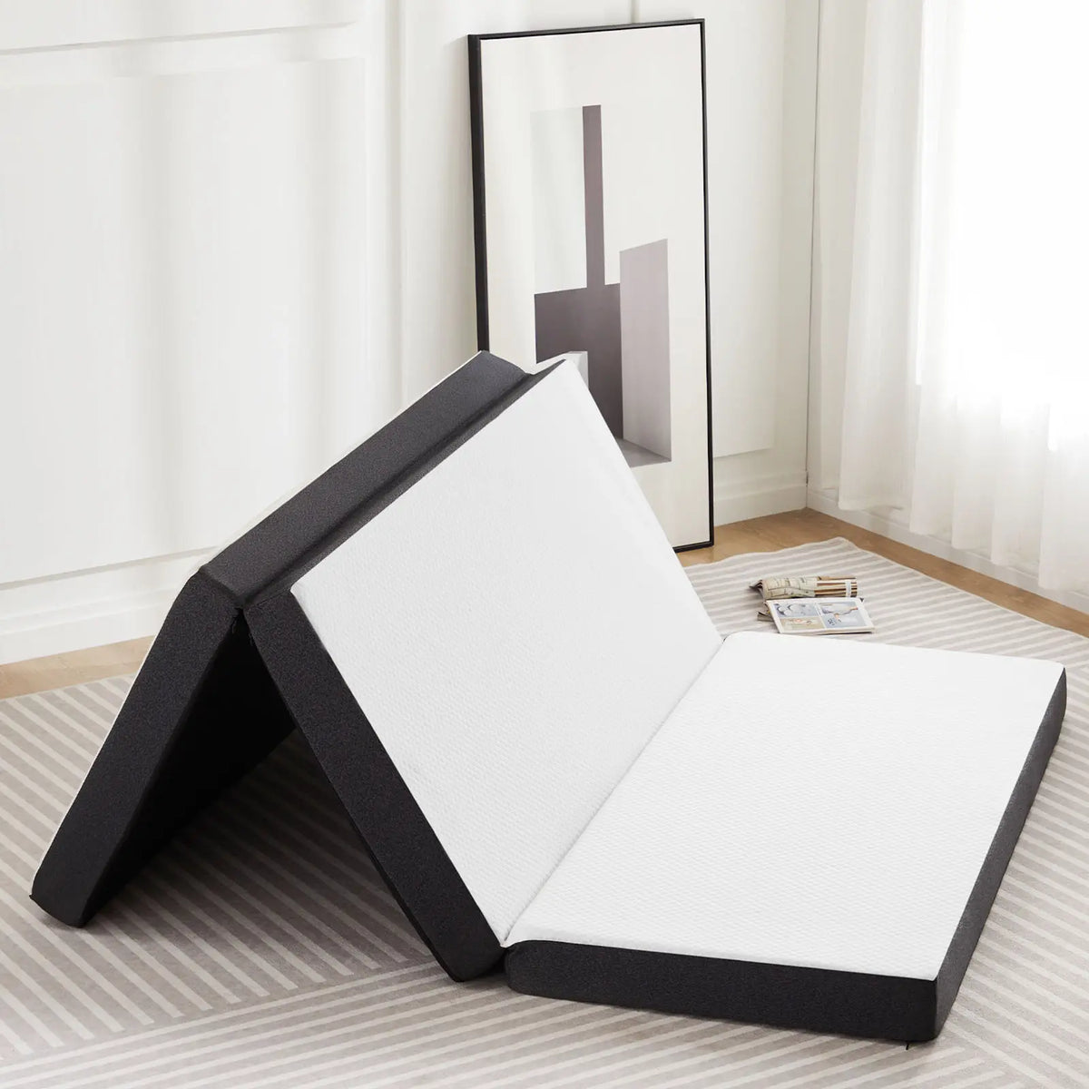 Triple-fold memory foam mattress