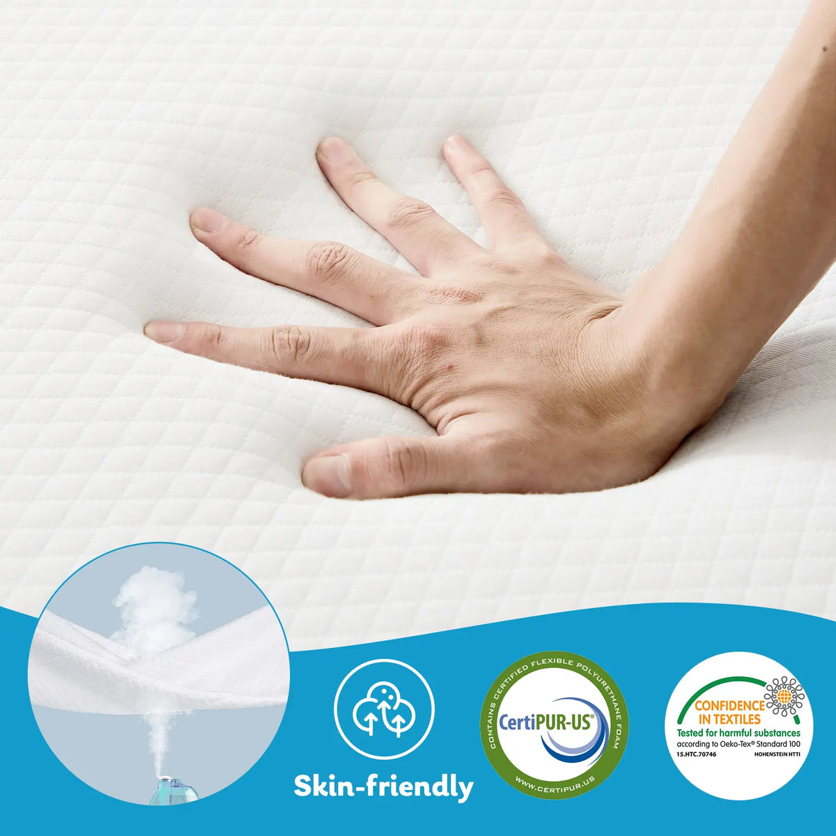 Triple-fold memory foam mattress