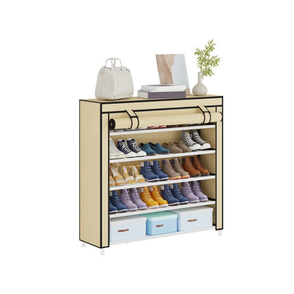 10 Tier Shoe Rack 9 Grids withDustproof Cover, Adjustable Standing Shelf,High Storage Rack